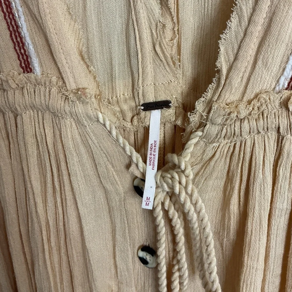 Free People Natural Will Wait for You Midi Dress size medium yellow - Picture 6 of 7